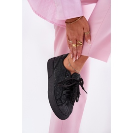 Zapatillas de deporte para mujeres con decoración en la plataforma negra negro 5