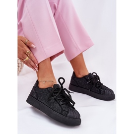 Zapatillas de deporte para mujeres con decoración en la plataforma negra negro 6