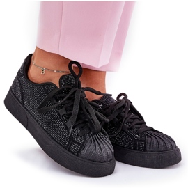 Zapatillas de deporte para mujeres con decoración en la plataforma negra negro 9