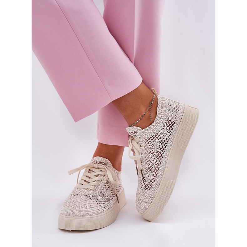Zapatillas de deporte para mujeres Blaci en la plataforma beige ligero 2