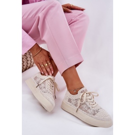 Zapatillas de deporte para mujeres Blaci en la plataforma beige ligero 7