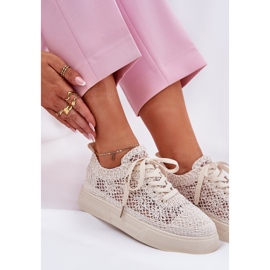 Zapatillas de deporte para mujeres Blaci en la plataforma beige ligero 8