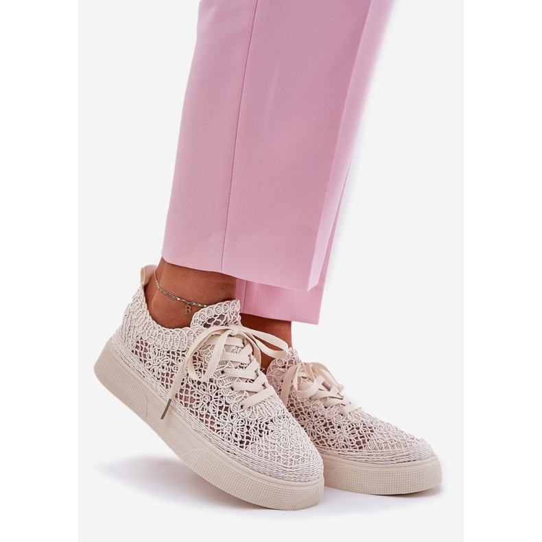 Zapatillas de deporte para mujeres Blaci en la plataforma beige ligero 1