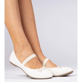 Ballerinas de mujeres blancas con arco blanco 1
