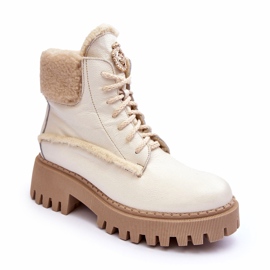 Botas de cuero de cuero para mujeres botas crema Lemar blanco 1 Botas de cuero de cuero para mujeres botas crema Lemar blanco 1