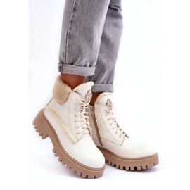 Botas de cuero de cuero para mujeres botas crema Lemar blanco 3 Botas de cuero de cuero para mujeres botas crema Lemar blanco 3