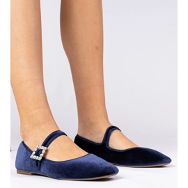 Balderinas de Velor Womenal de la Marina con una hebilla azul 1