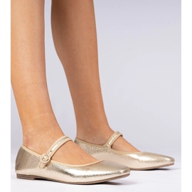 Ballerinas de oro doradas con circones dorado 1
