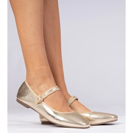 Ballerinas de oro doradas con circones dorado 2
