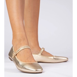 Ballerinas de oro doradas con circones dorado 3