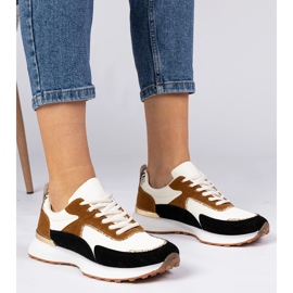 Zapatillas blancas y blancas para mujeres con brillo blanco 1