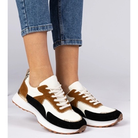 Zapatillas blancas y blancas para mujeres con brillo blanco 2
