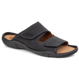 Olivier Flip de cuero para hombres clásicos 0048 Nubuk negro 1
