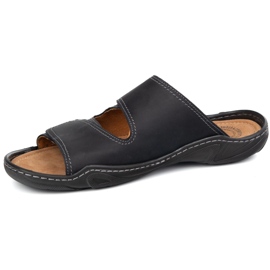 Olivier Flip de cuero para hombres clásicos 0048 Nubuk negro 2