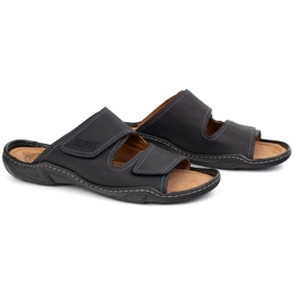 Olivier Flip de cuero para hombres clásicos 0048 Nubuk negro 3