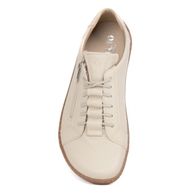 Olivier Zapatos minimalistas descalzos de cuero 1242 beige 5