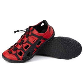 Olivier Zapatos de bicicleta de cuero para hombres 262 kz rojo 4