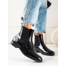 Botines Chelsea lacados de Sergio Leone negro 2