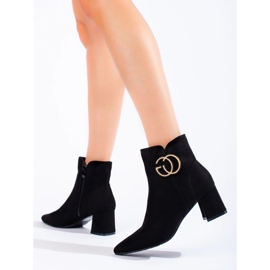 Botines de ante con tacón negro 2