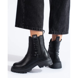 Botas Chelsea de mujer negras con suela negra negro 3