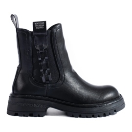 Botas Chelsea de mujer negras con suela negra negro 4