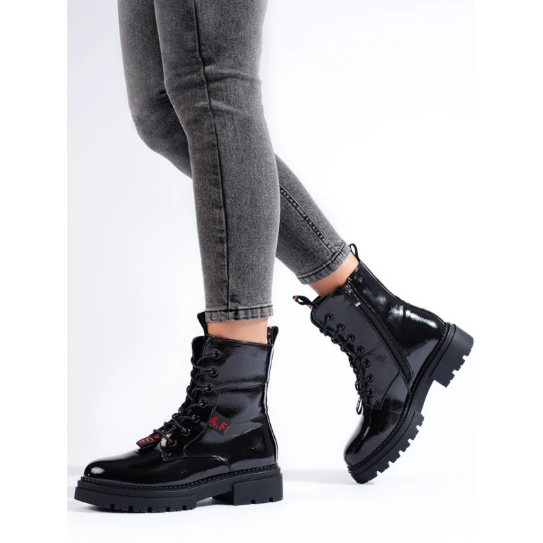 Shelovet mujer trabajadores negro, charol 1