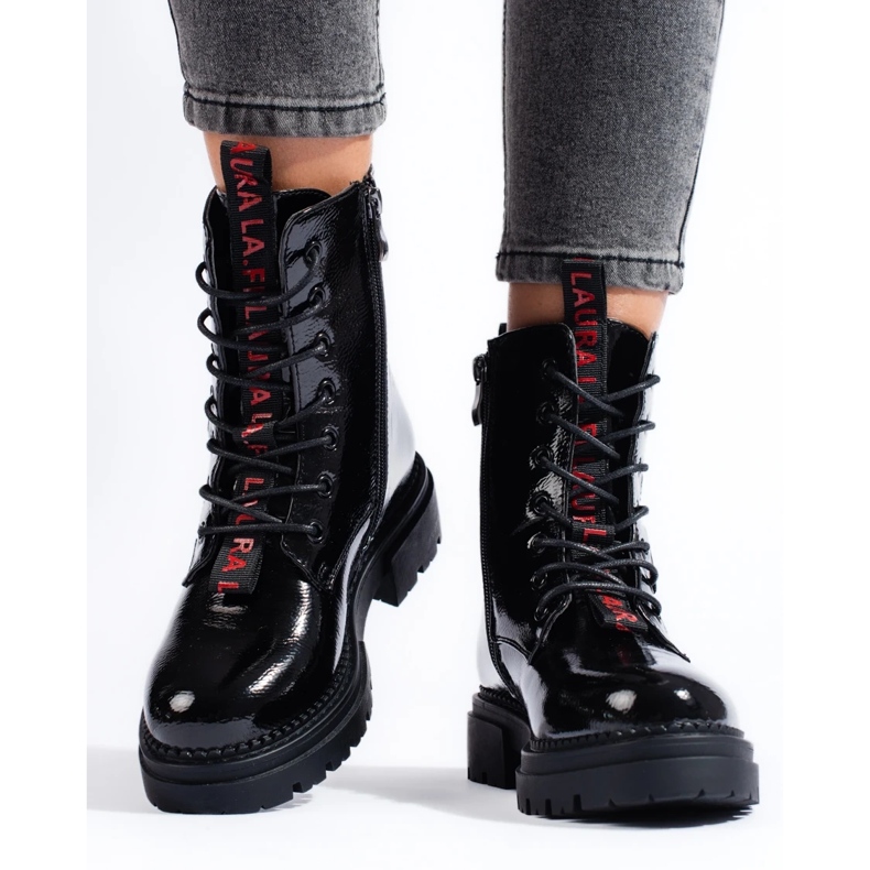 Shelovet mujer trabajadores negro, charol 2