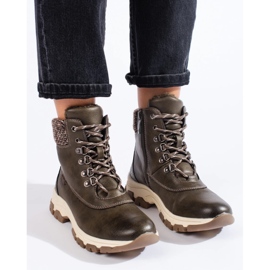 Botas de plataforma de mujer marrones verde 2