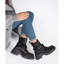 Botines Chelsea de mujer con cadena negro 2