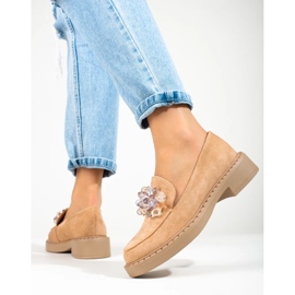 W. Potocki Mocasines de mujer en ante beige de Potocki 2