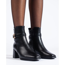 SHELOVET Botines negros elegantes de mujer. 2