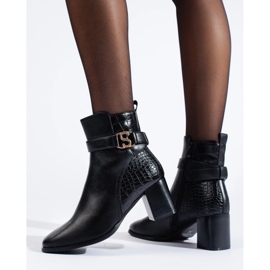 SHELOVET Botines negros elegantes de mujer. 3