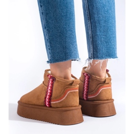 Botas de nieve mujer Shelovet ante camel marrón 3