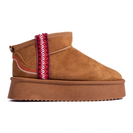 Botas de nieve mujer Shelovet ante camel marrón 4