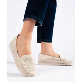 Mocasines mujer beige 3