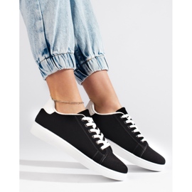 Zapatillas de mujer de ante negro. 2