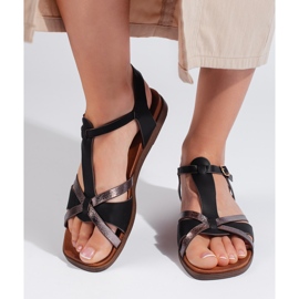 Sandalias planas negras de Sergio Leone negro 2
