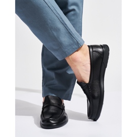 Mocasines negros sin cordones para hombre 3