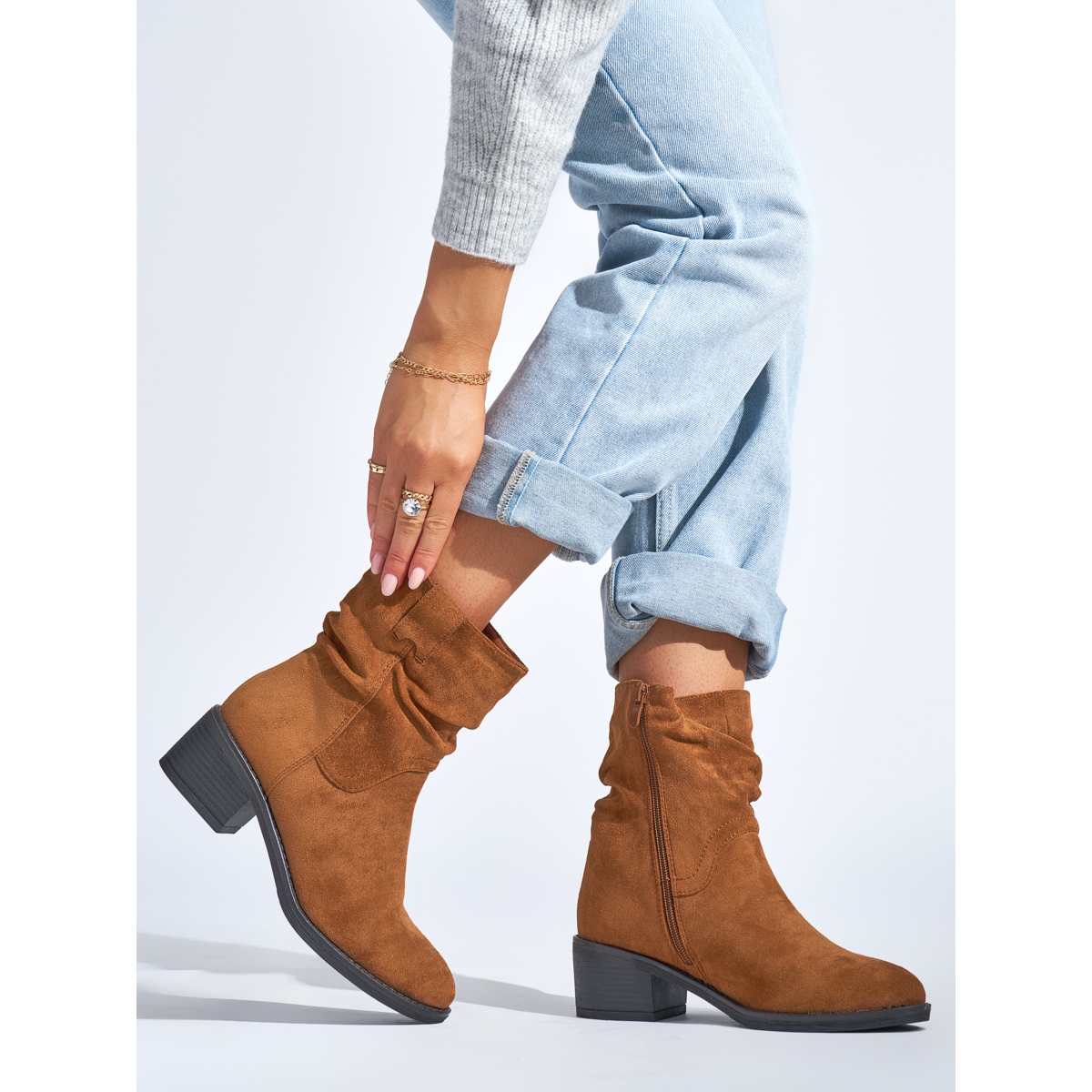 Ante Marron Botines Marrones Cowboy Botas Cowboy Marrones Para