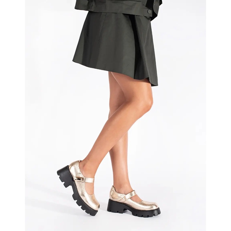 Zapatos plataforma mujer dorados 2