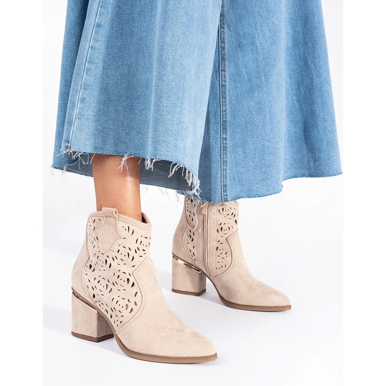 Seastar Botas cowboy caladas beige mujer 1