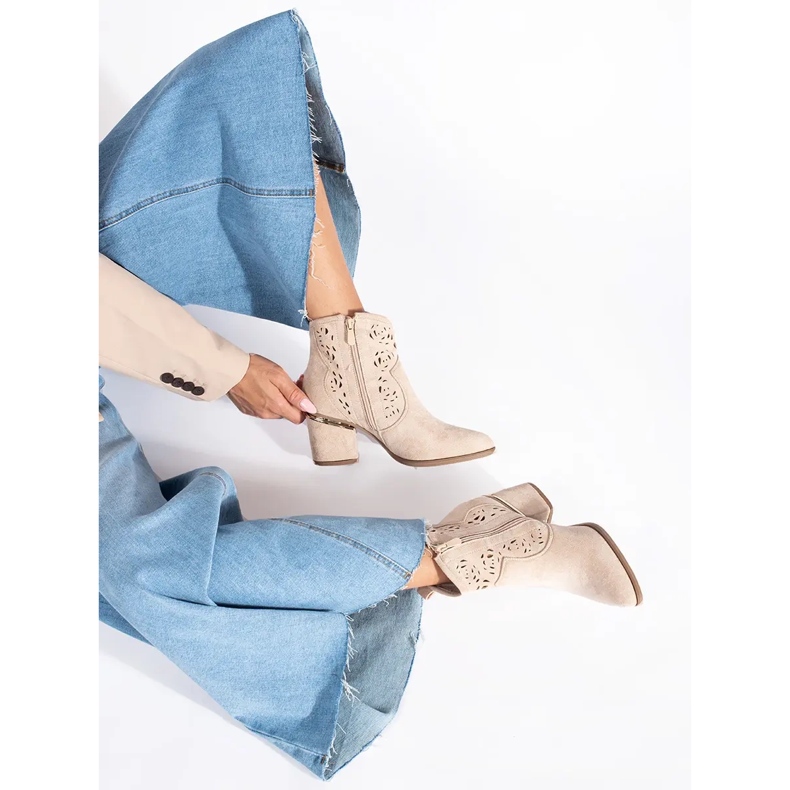 Seastar Botas cowboy caladas beige mujer 2