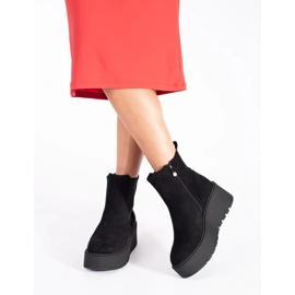 Botas Chelsea de ante negro con cuña 2