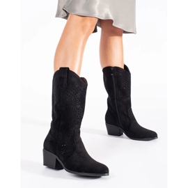 Seastar Botas cowboy mujer caladas negras negro 4