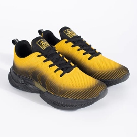 Vico Zapatillas deportivas de hombre cómodas amarillas y negras. amarillo 1