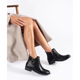 Botas Chelsea de mujer negras con elementos dorados negro 2