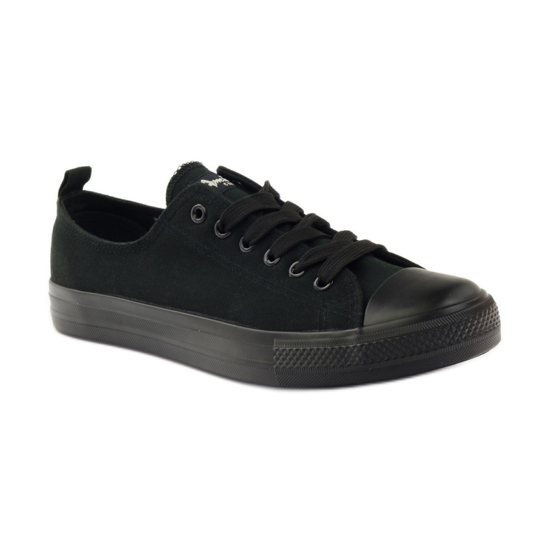 Zapatos de mujer zapatillas deportivas atadas negras American Club LH07/19 negro 1
