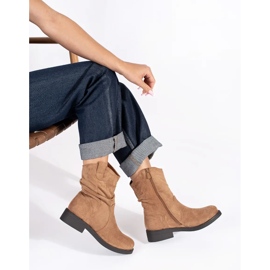 Botas cowboy mujer ante beige oscuro 4