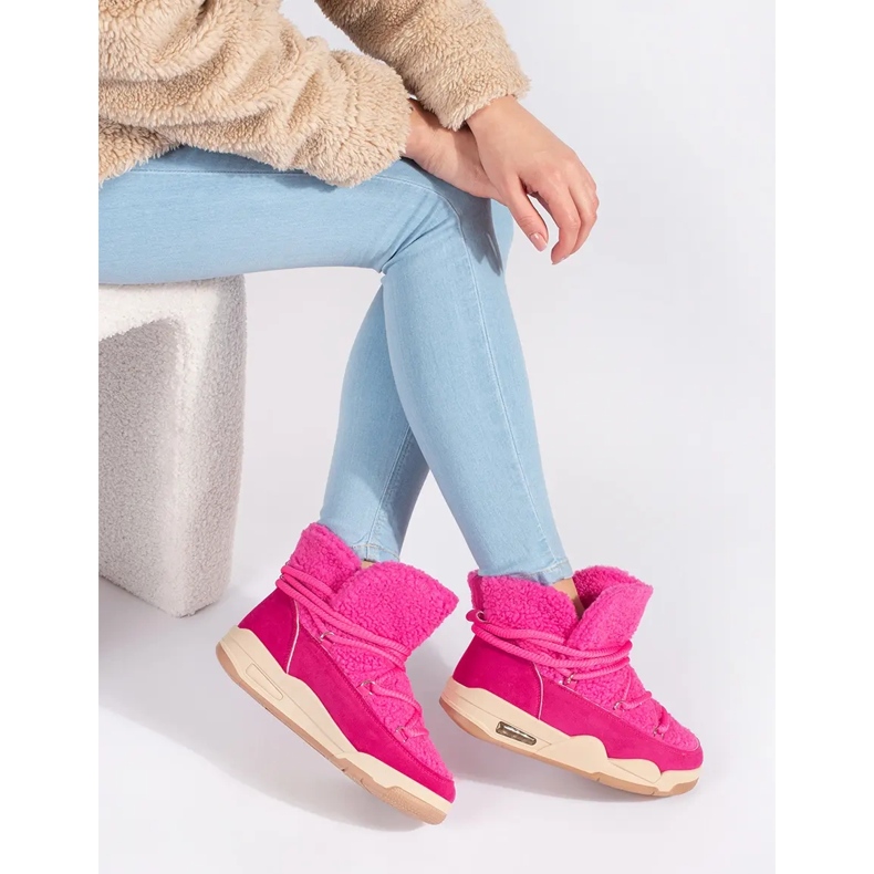 Seastar Botas de nieve de mujer rosa con suela gruesa. 2