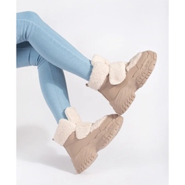 Seastar Botas de nieve con plataforma beige y pelo de borrego 2